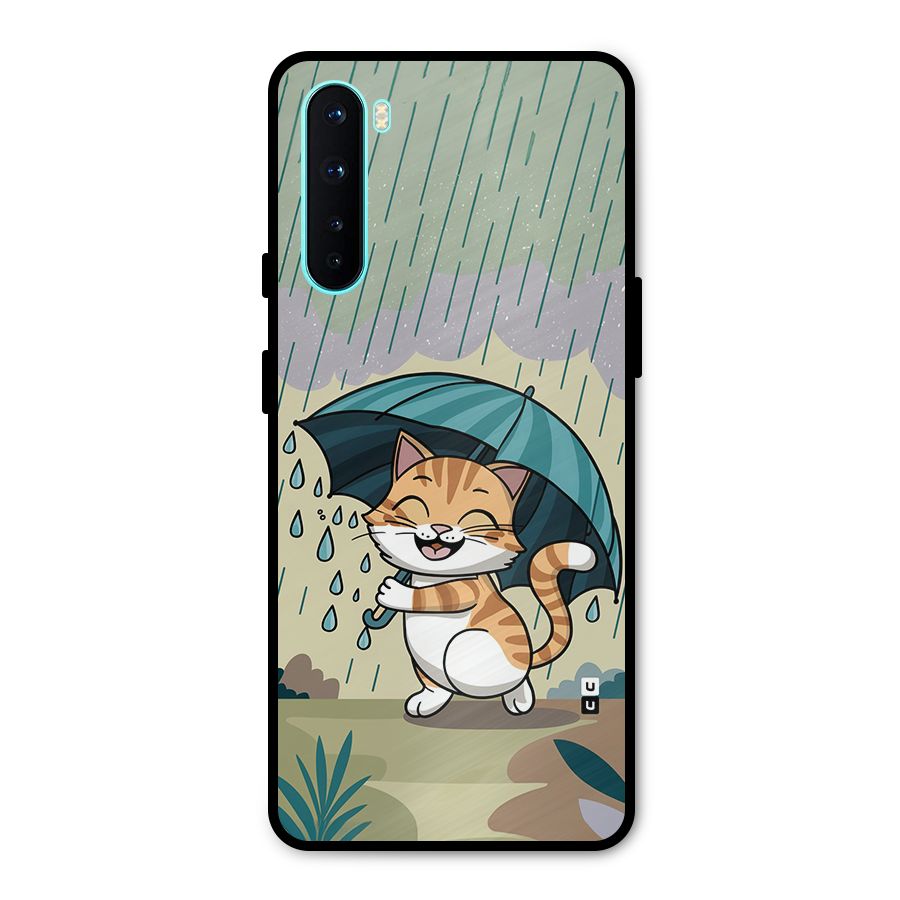 Cat In Rain Metal Back Case for OnePlus Nord