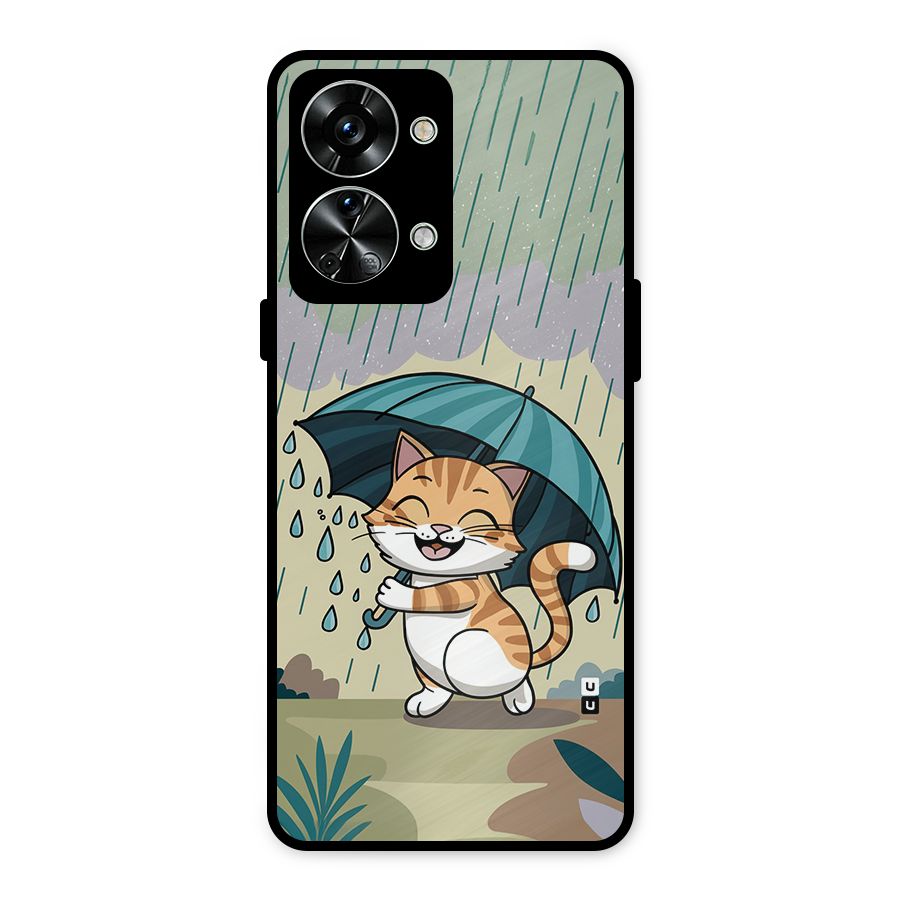 Cat In Rain Metal Back Case for OnePlus Nord 2T