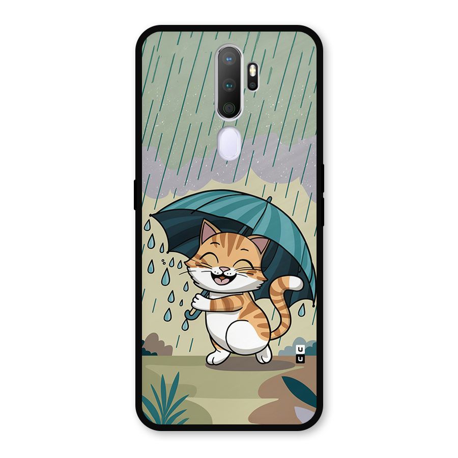 Cat In Rain Metal Back Case for Oppo A5 (2020)