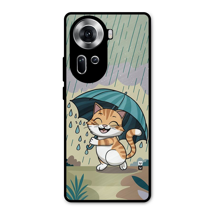Cat In Rain Metal Back Case for Oppo Reno11 5G
