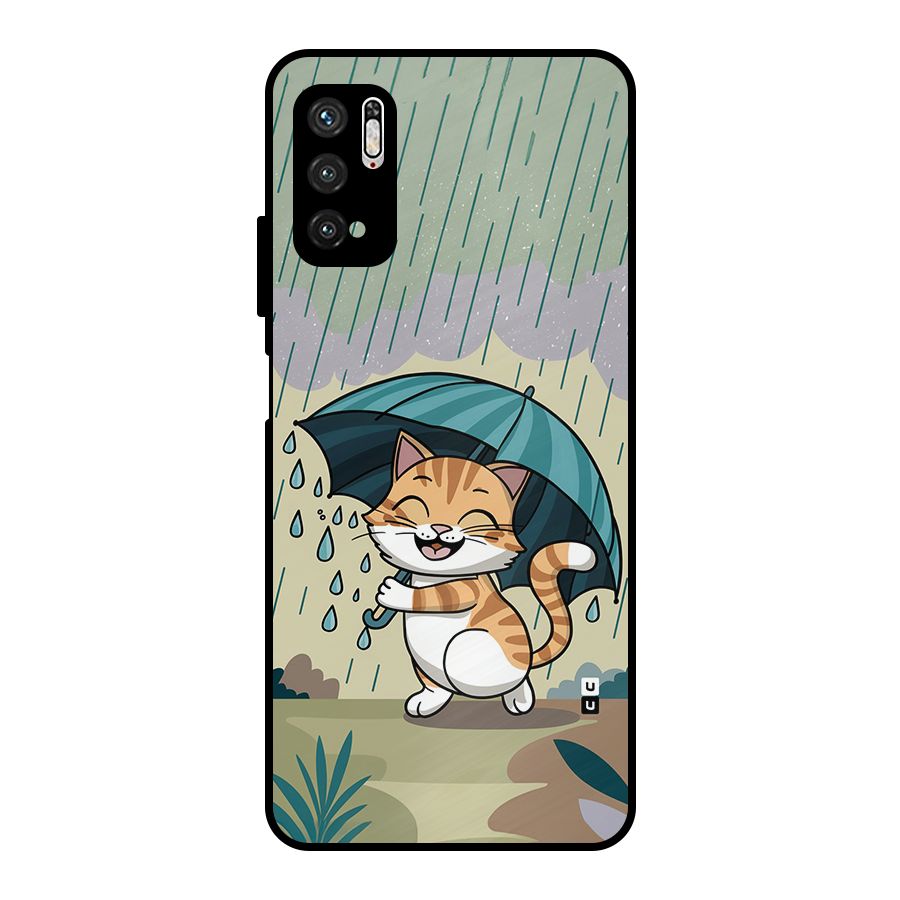 Cat In Rain Metal Back Case for Poco M3 Pro 5G