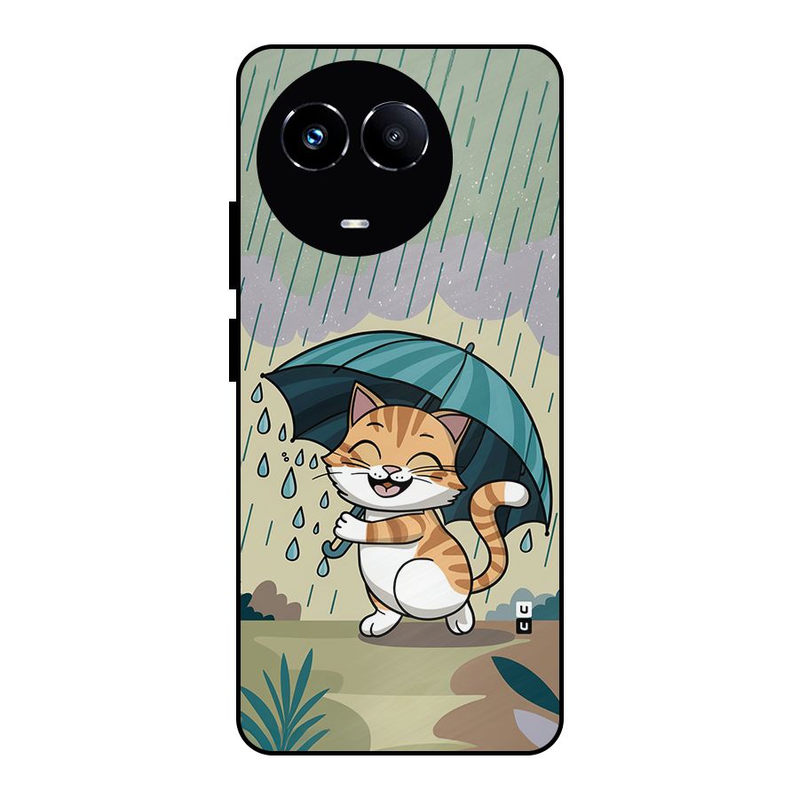 Cat In Rain Metal Back Case for Realme 11X