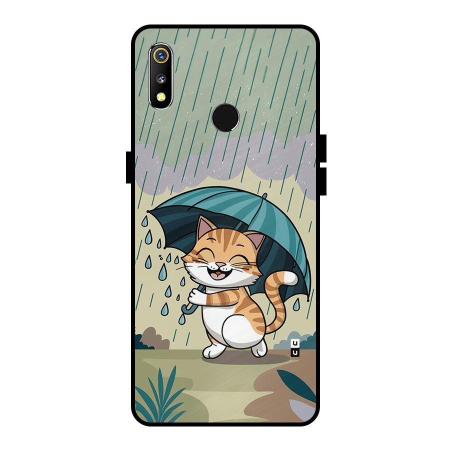 Cat In Rain Metal Back Case for Realme 3