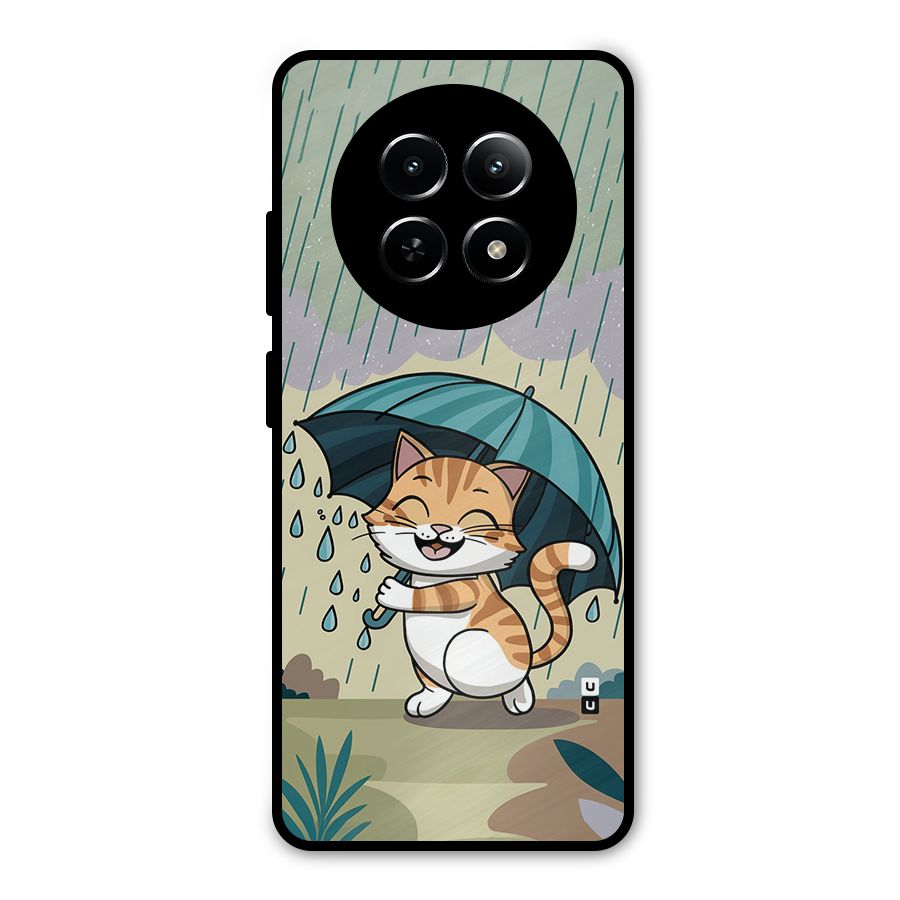 Cat In Rain Metal Back Case for Realme Narzo 70x 5G