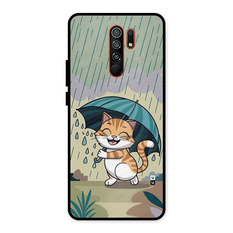Cat In Rain Metal Back Case for Redmi 9 Prime