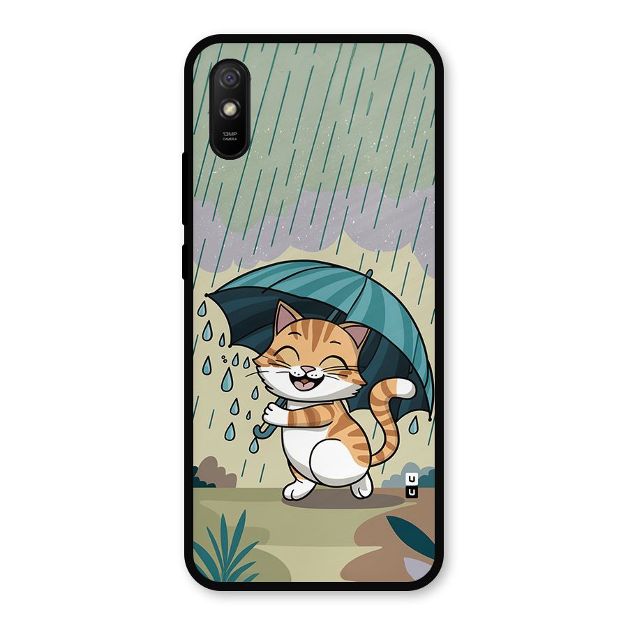 Cat In Rain Metal Back Case for Redmi 9i
