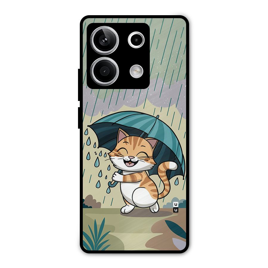 Cat In Rain Metal Back Case for Redmi Note 13 5G