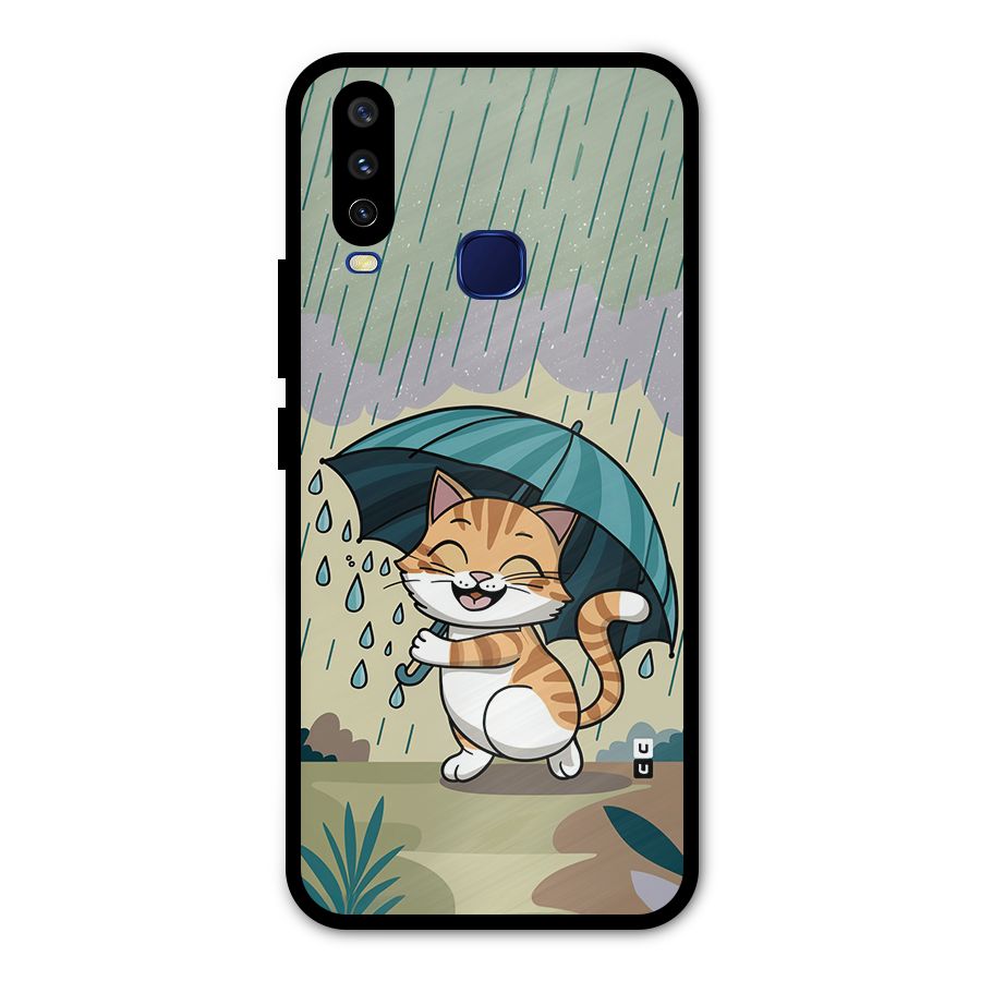 Cat In Rain Metal Back Case for Vivo U10