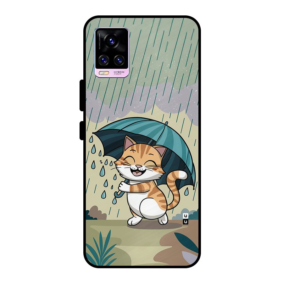 Cat In Rain Metal Back Case for Vivo V20 Pro