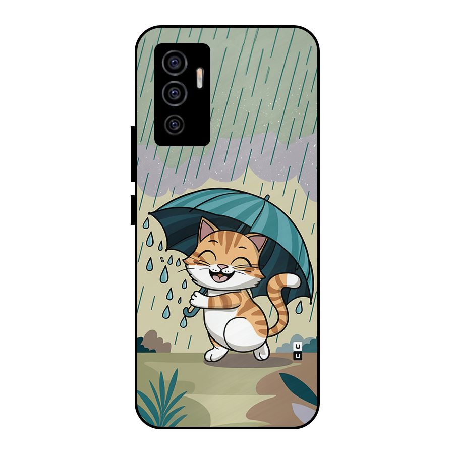 Cat In Rain Metal Back Case for Vivo V23e