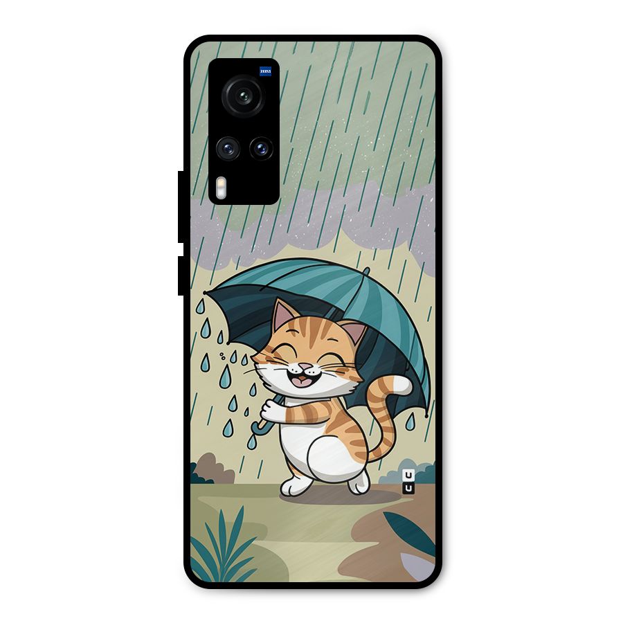 Cat In Rain Metal Back Case for Vivo X60