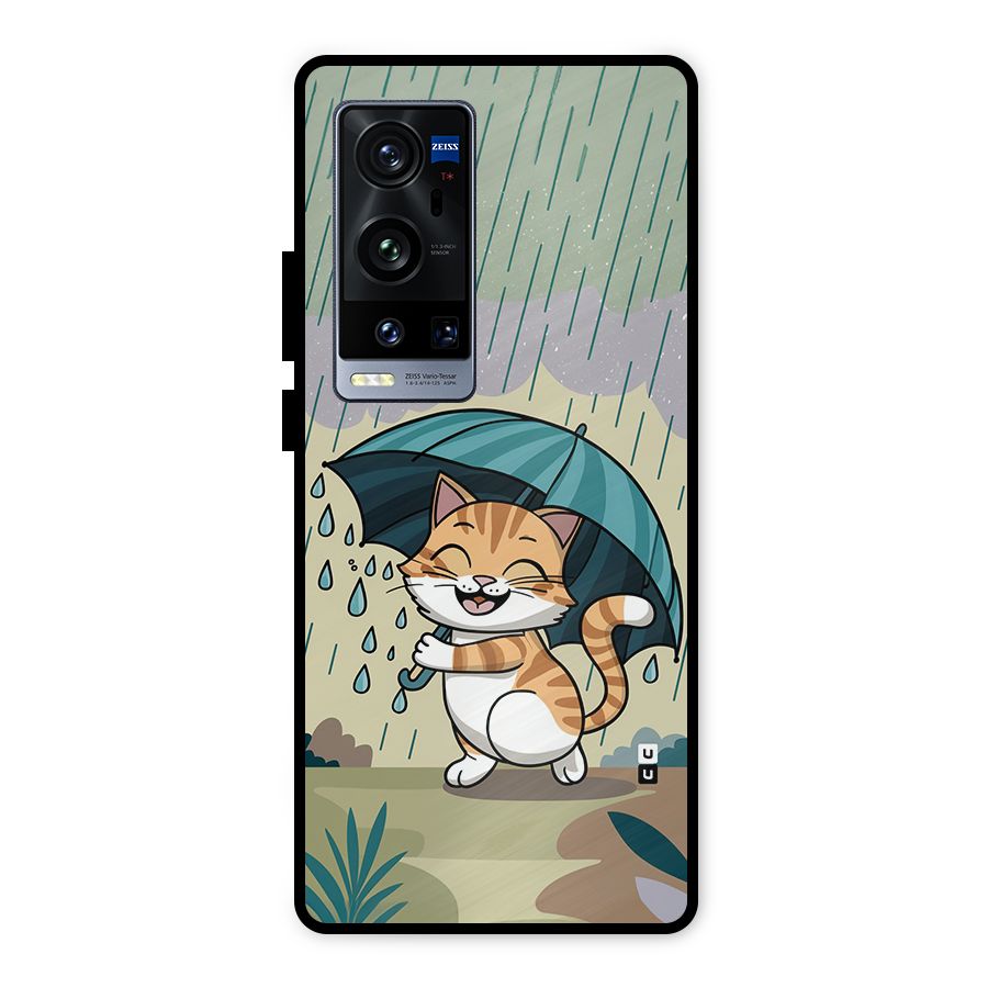 Cat In Rain Metal Back Case for Vivo X60 Pro Plus
