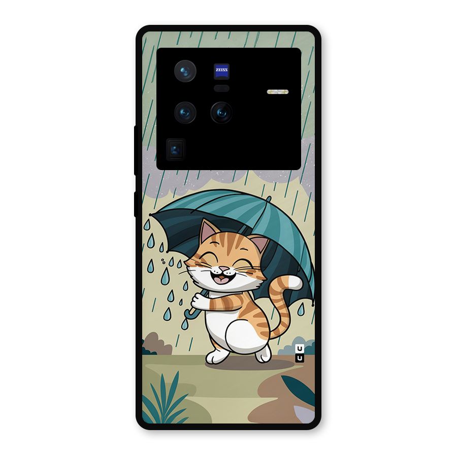 Cat In Rain Metal Back Case for Vivo X80 Pro