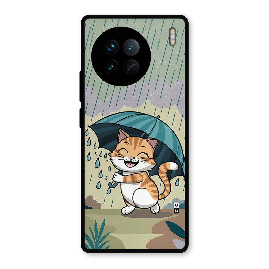 Cat In Rain Metal Back Case for Vivo X90