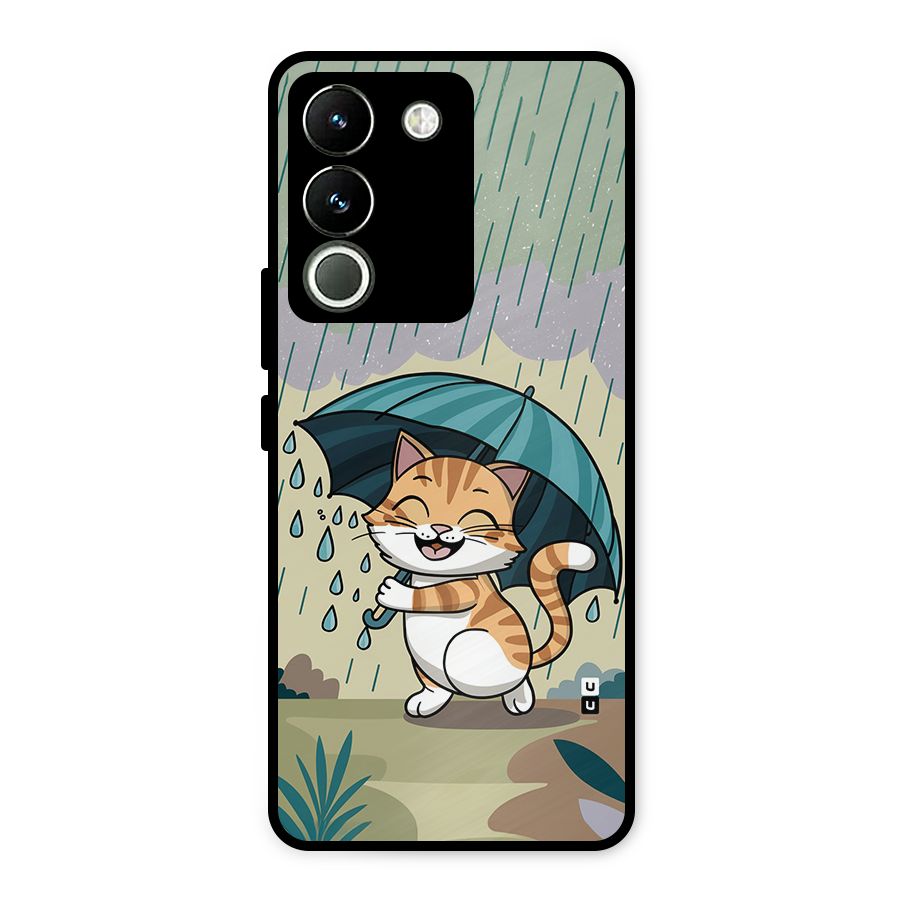Cat In Rain Metal Back Case for Vivo Y200