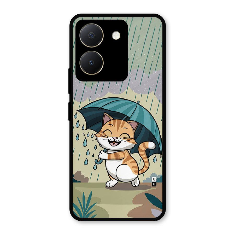 Cat In Rain Metal Back Case for Vivo Y36