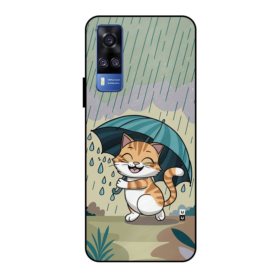 Cat In Rain Metal Back Case for Vivo Y51