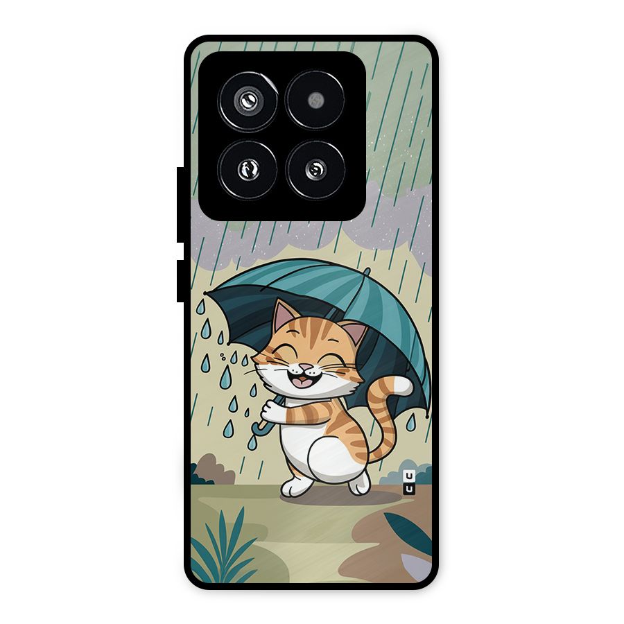 Cat In Rain Metal Back Case for Xiaomi 14 Pro