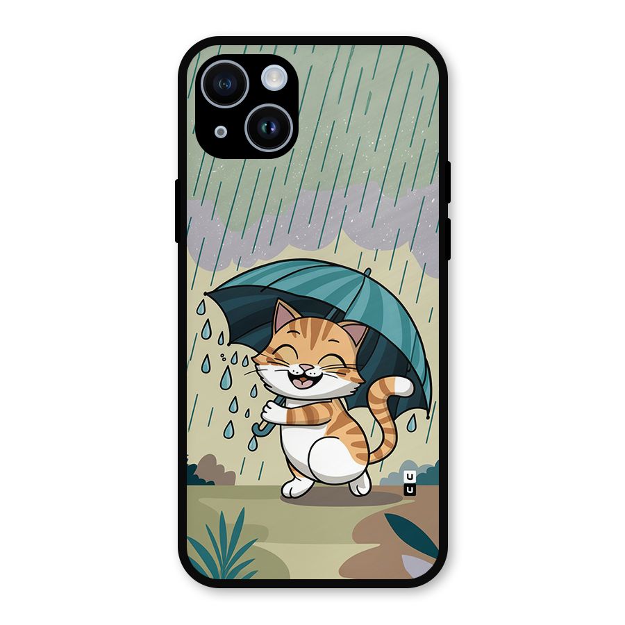 Cat In Rain Metal Back Case for iPhone 14