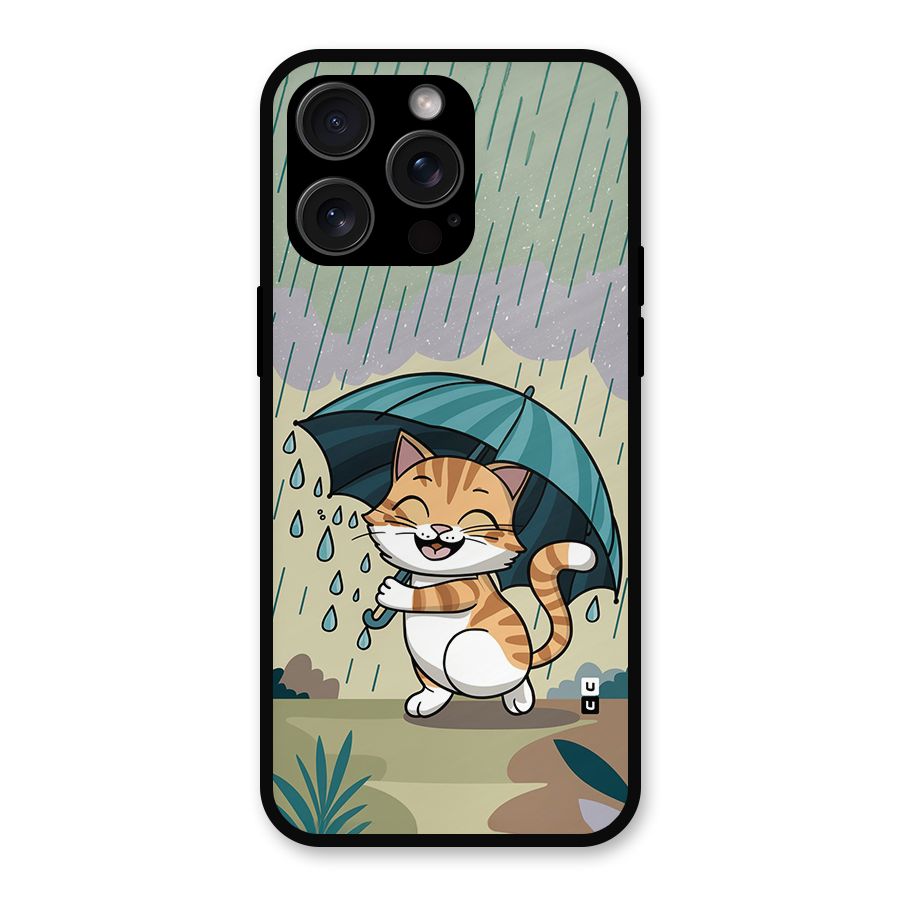 Cat In Rain Metal Back Case for iPhone 15 Pro Max
