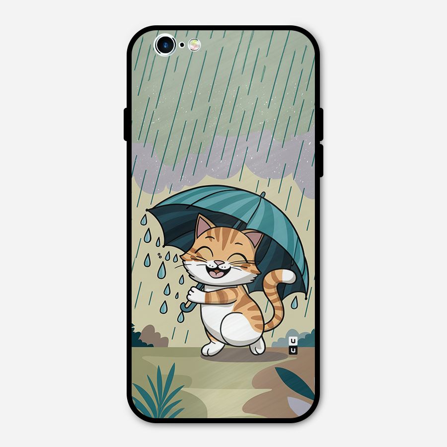 Cat In Rain Metal Back Case for iPhone 6 6s