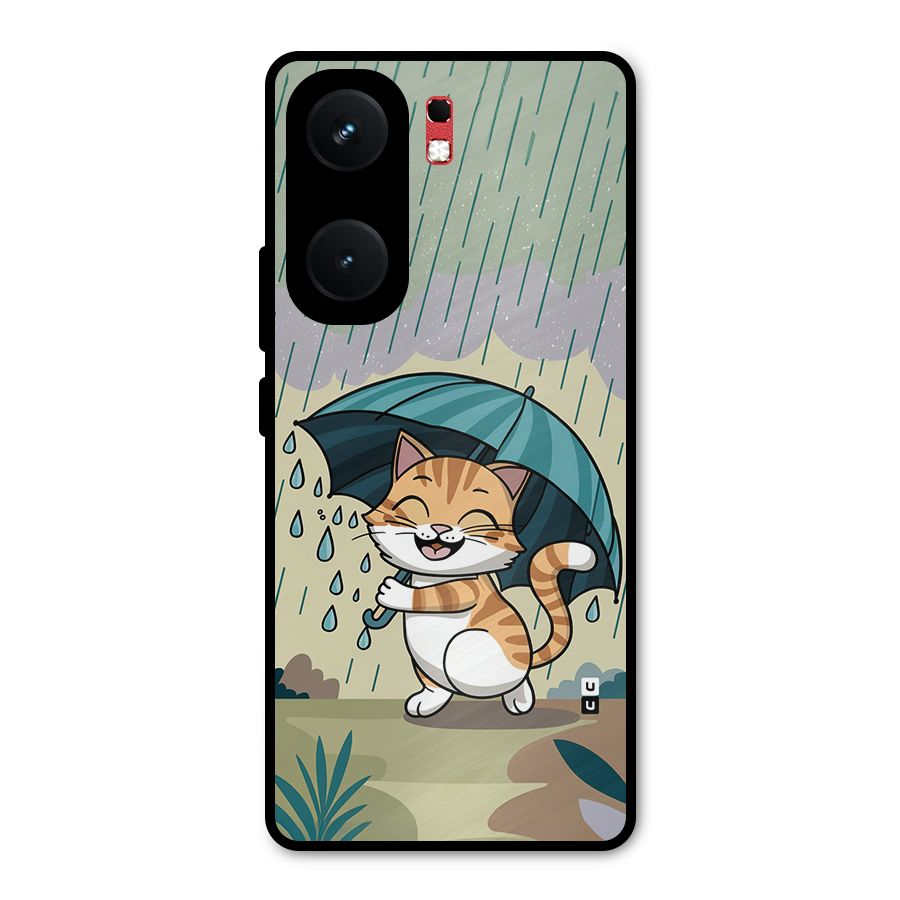 Cat In Rain Metal Back Case for iQOO Neo 9 Pro