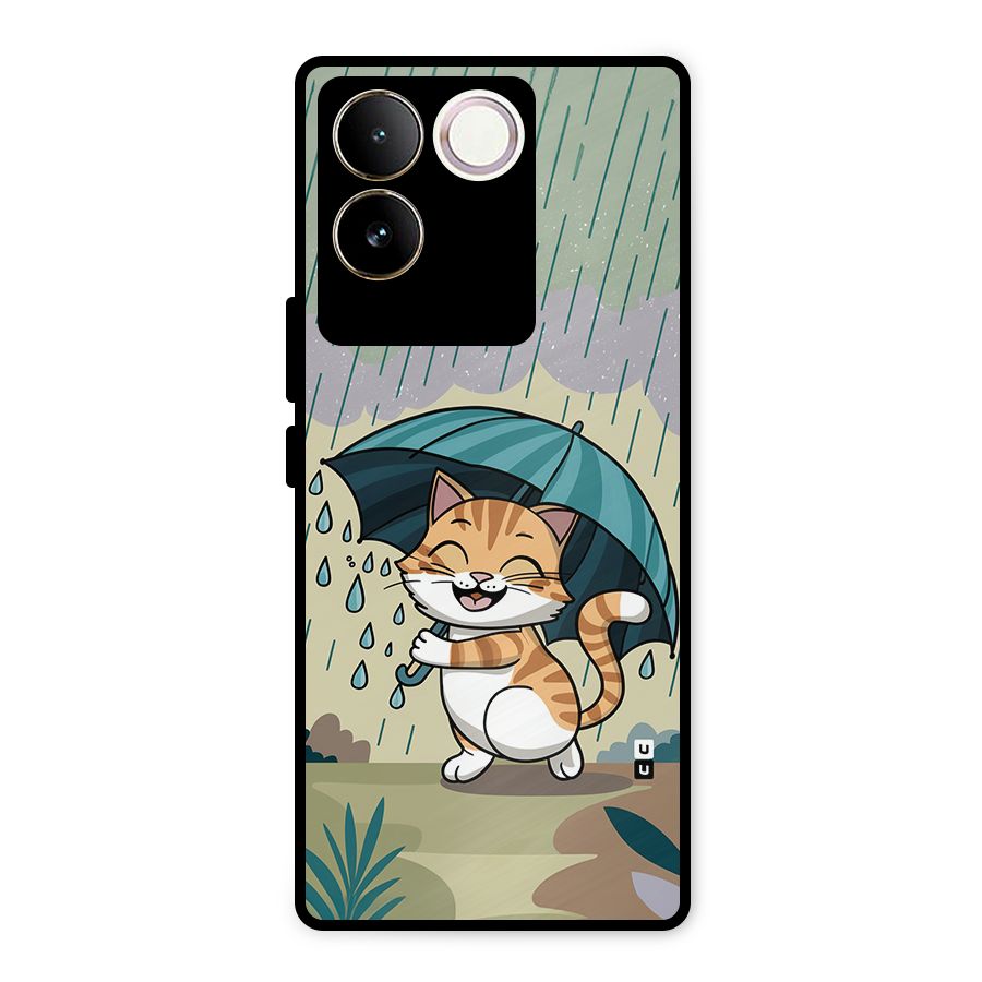 Cat In Rain Metal Back Case for iQOO Z7 Pro