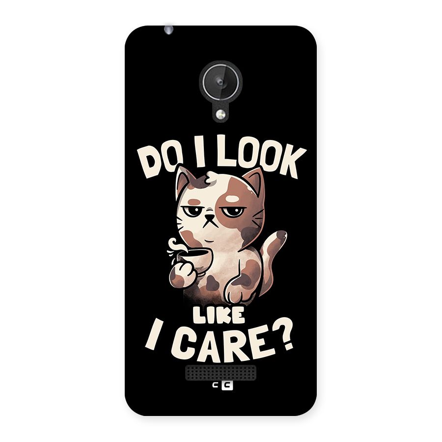 Cat Look Like Care Back Case for Micromax Canvas Spark Q380