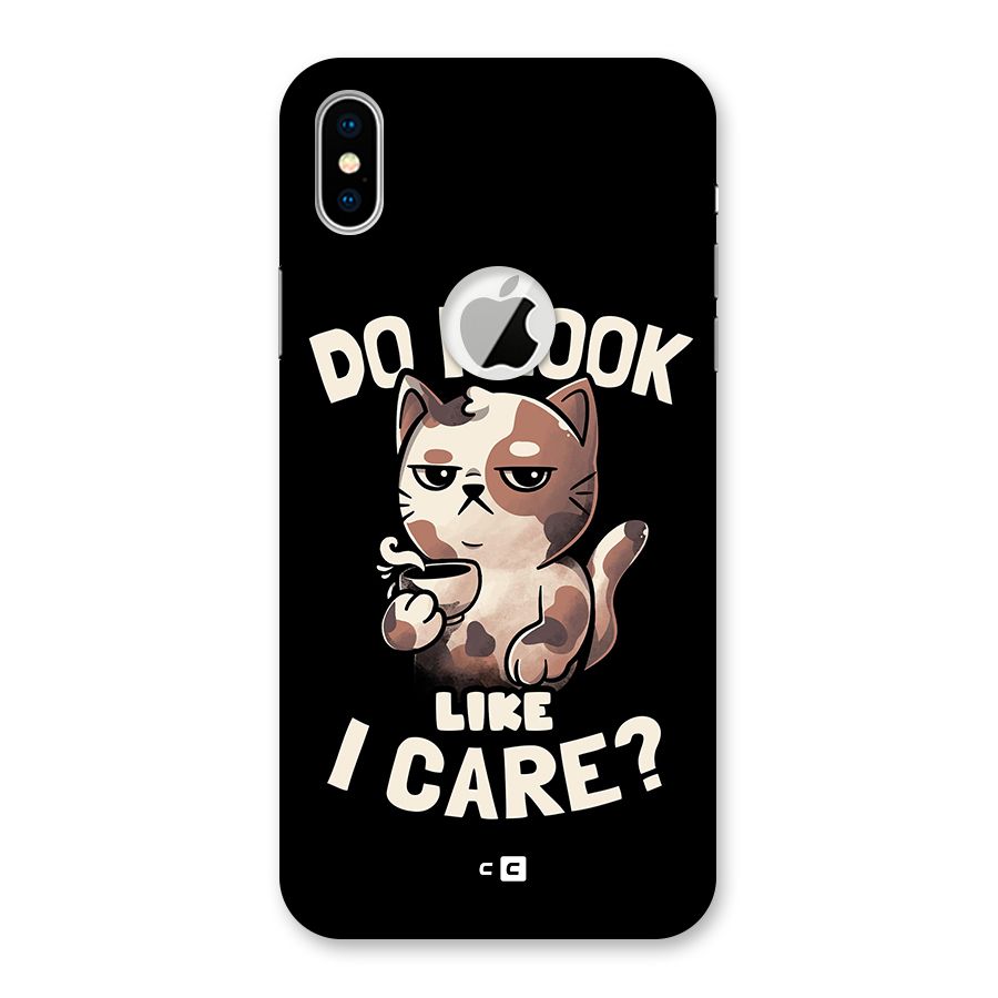 Cat Look Like Care Back Case for iPhone XS Logo Cut