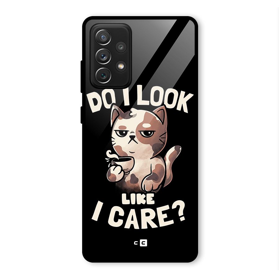 Cat Look Like Care Glass Back Case for Galaxy A72