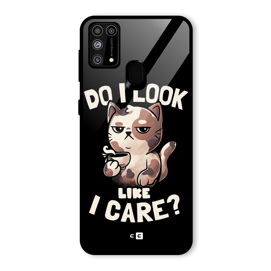 Cat Look Like Care Glass Back Case for Galaxy F41