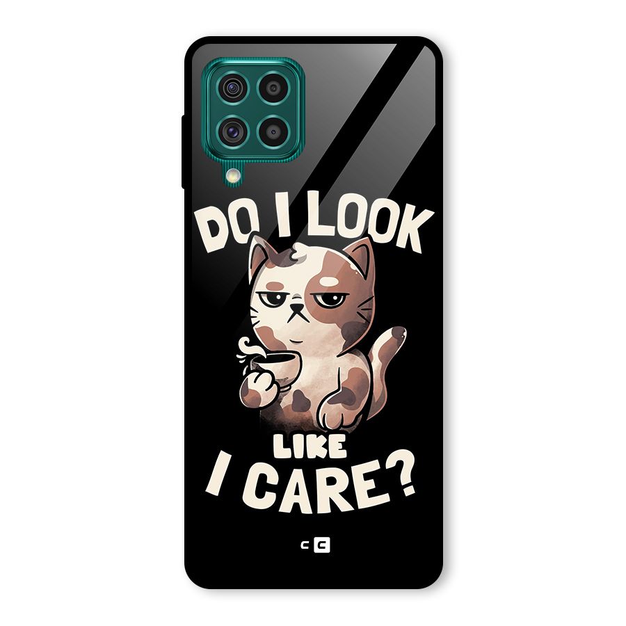Cat Look Like Care Glass Back Case for Galaxy F62