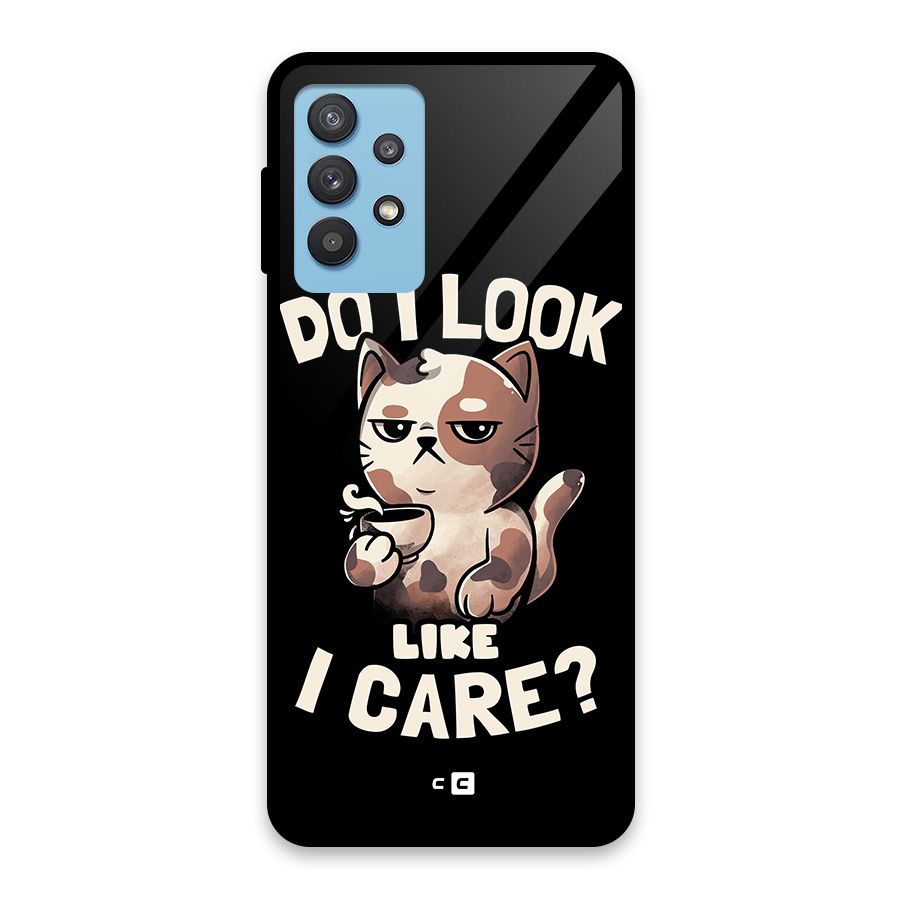 Cat Look Like Care Glass Back Case for Galaxy M32 5G