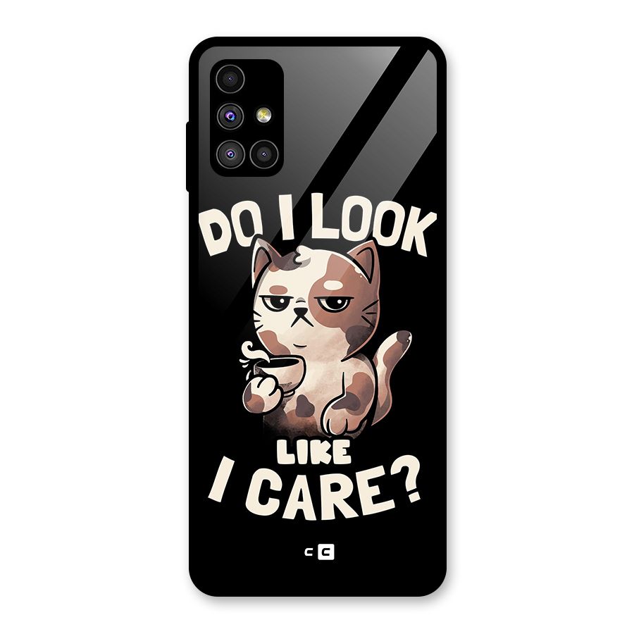Cat Look Like Care Glass Back Case for Galaxy M51