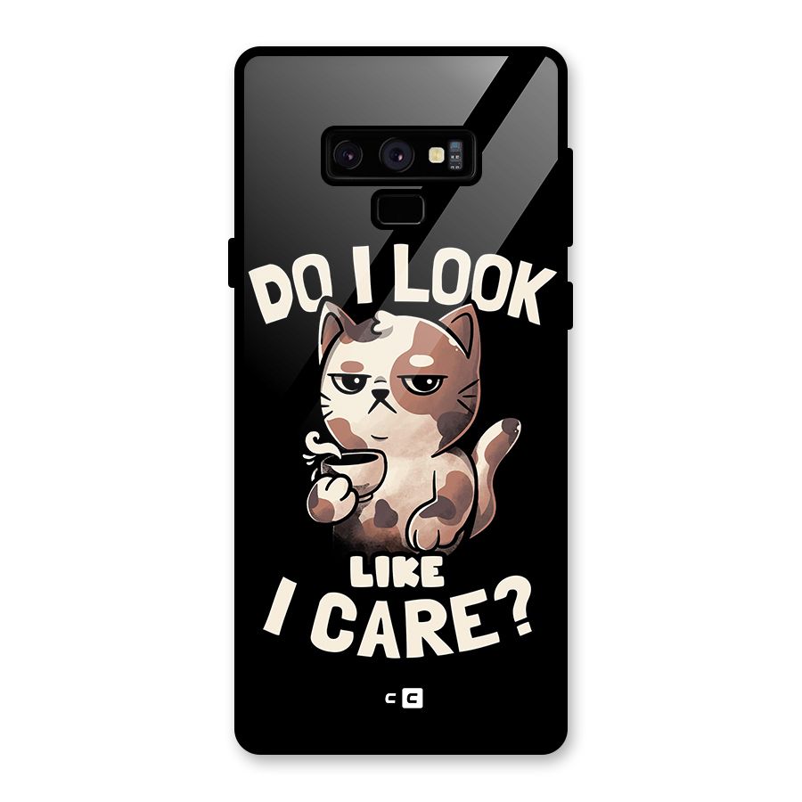 Cat Look Like Care Glass Back Case for Galaxy Note 9
