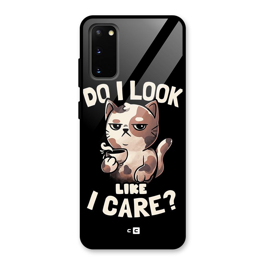 Cat Look Like Care Glass Back Case for Galaxy S20