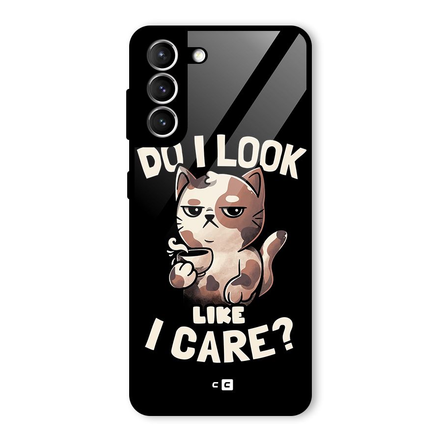 Cat Look Like Care Glass Back Case for Galaxy S21 5G