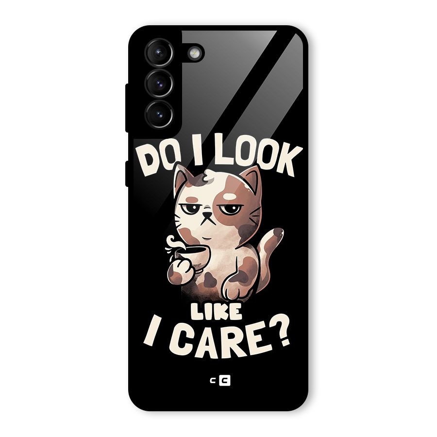 Cat Look Like Care Glass Back Case for Galaxy S21 Plus