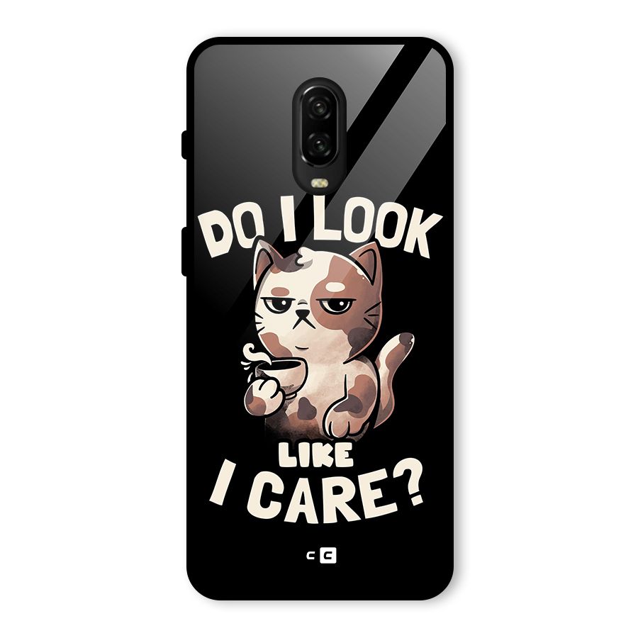 Cat Look Like Care Glass Back Case for OnePlus 6T