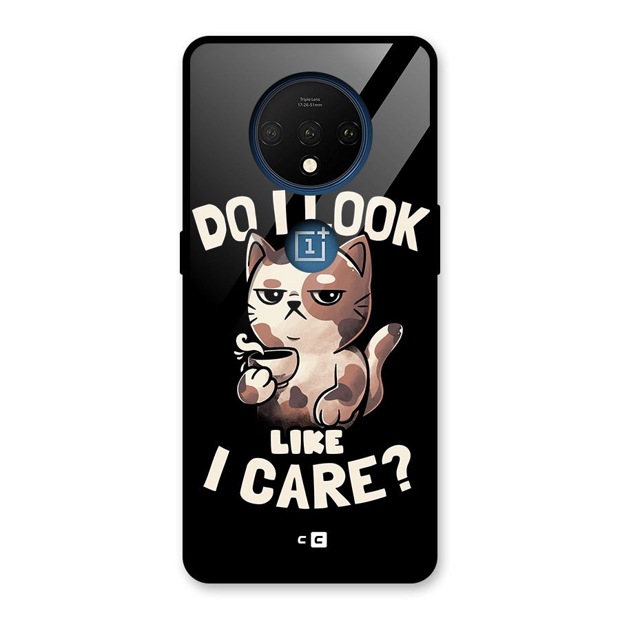 Cat Look Like Care Glass Back Case for OnePlus 7T