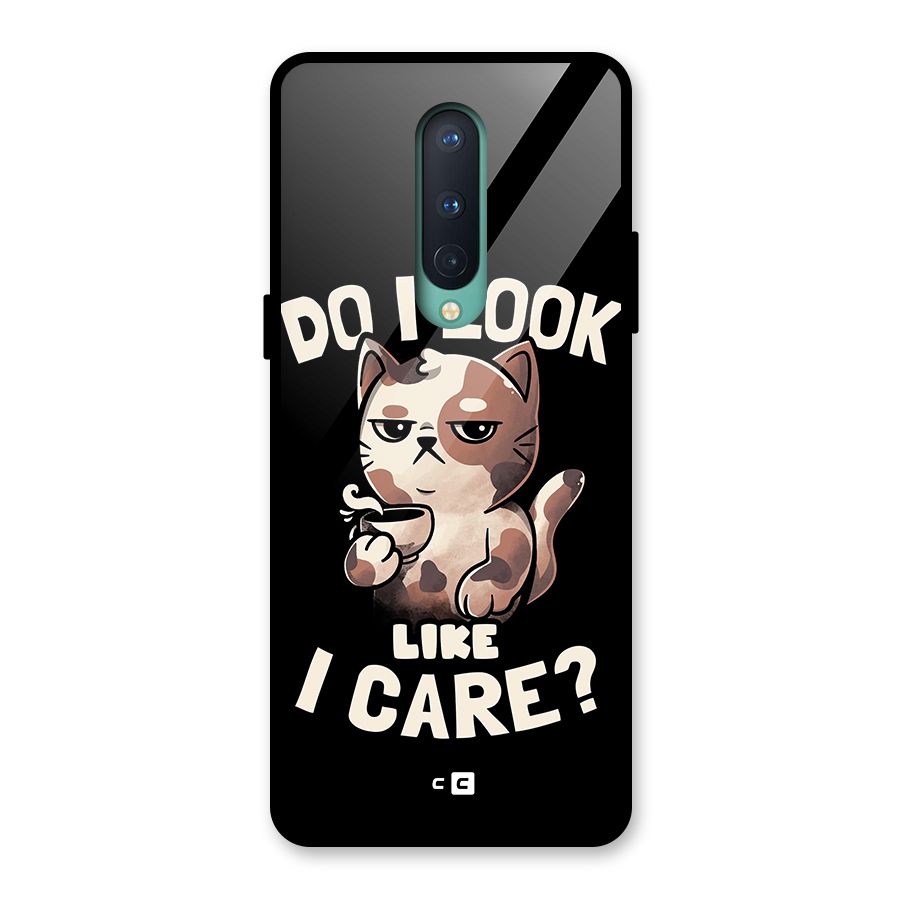 Cat Look Like Care Glass Back Case for OnePlus 8