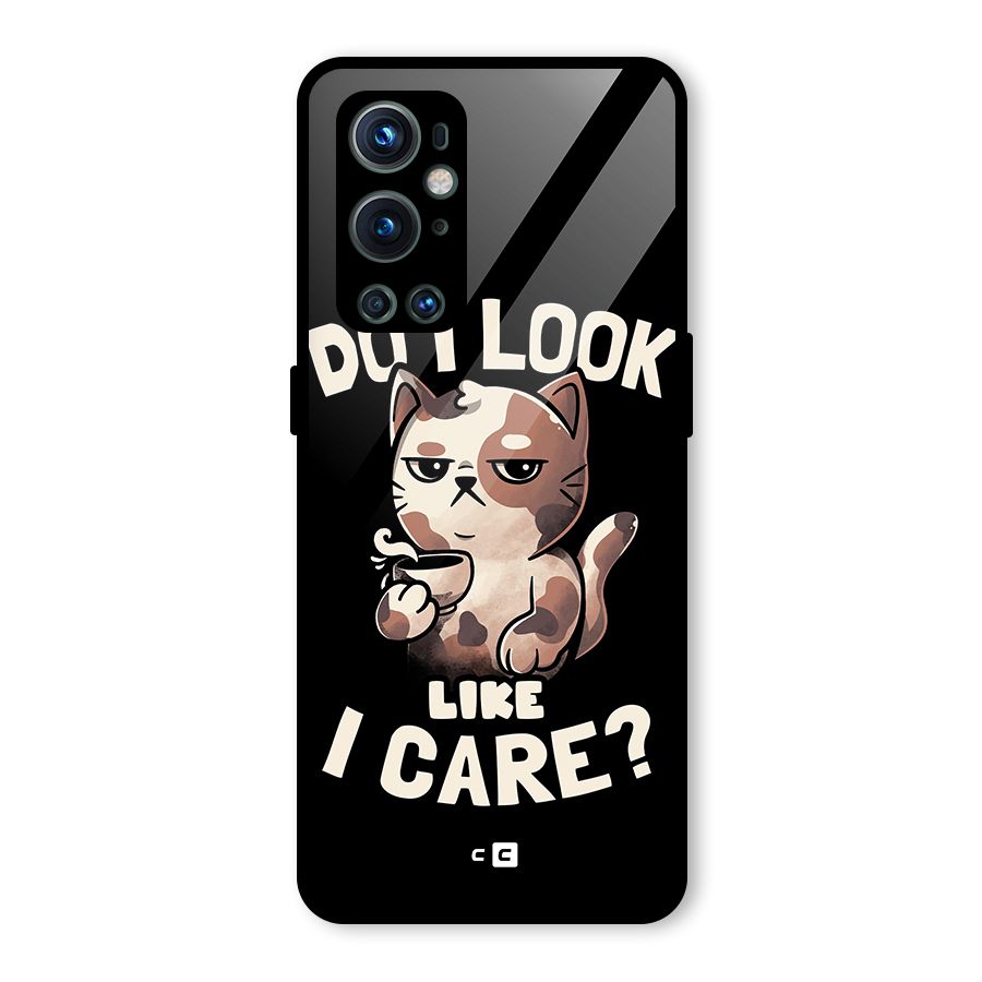 Cat Look Like Care Glass Back Case for OnePlus 9 Pro