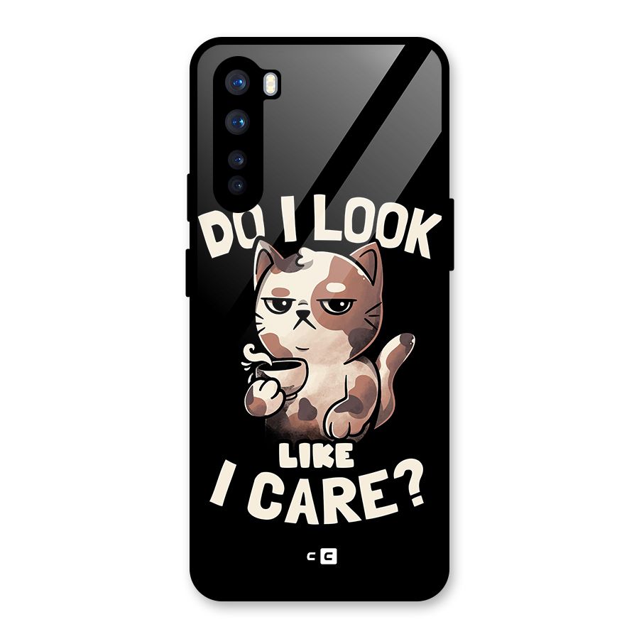 Cat Look Like Care Glass Back Case for OnePlus Nord
