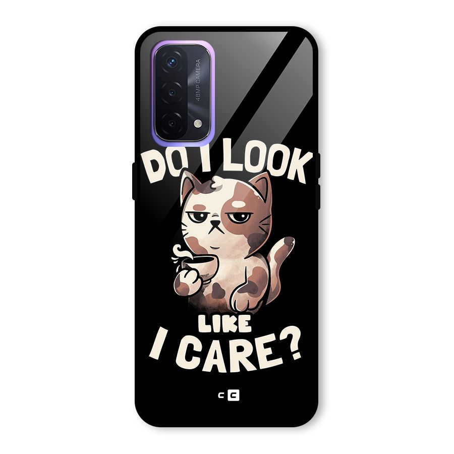 Cat Look Like Care Glass Back Case for Oppo A74 5G