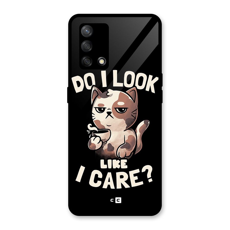 Cat Look Like Care Glass Back Case for Oppo F19