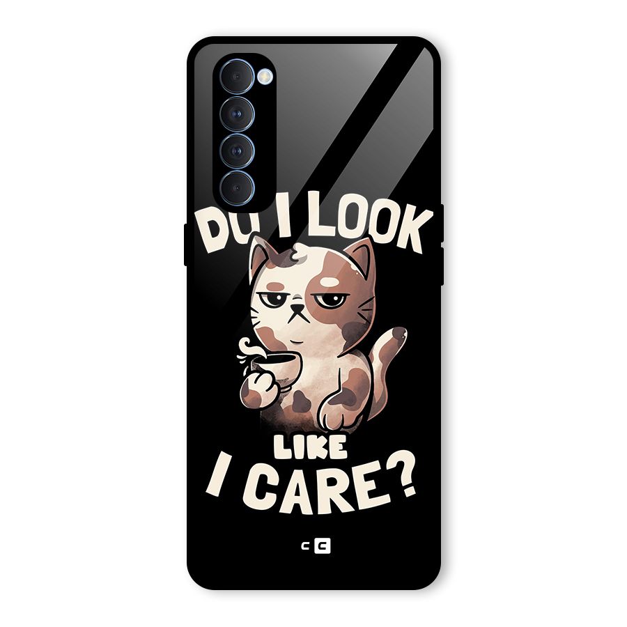 Cat Look Like Care Glass Back Case for Oppo Reno4 Pro