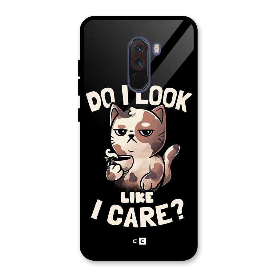 Cat Look Like Care Glass Back Case for Poco F1