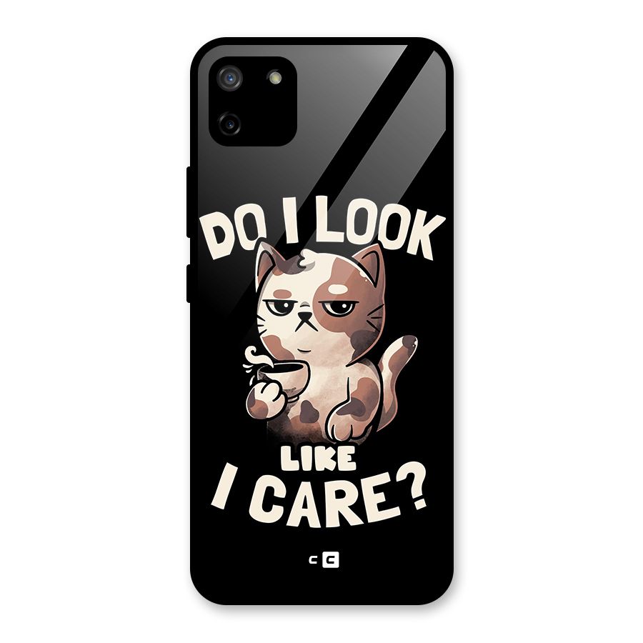 Cat Look Like Care Glass Back Case for Realme C11
