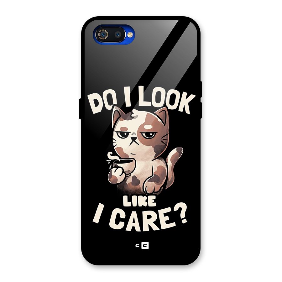 Cat Look Like Care Glass Back Case for Realme C2