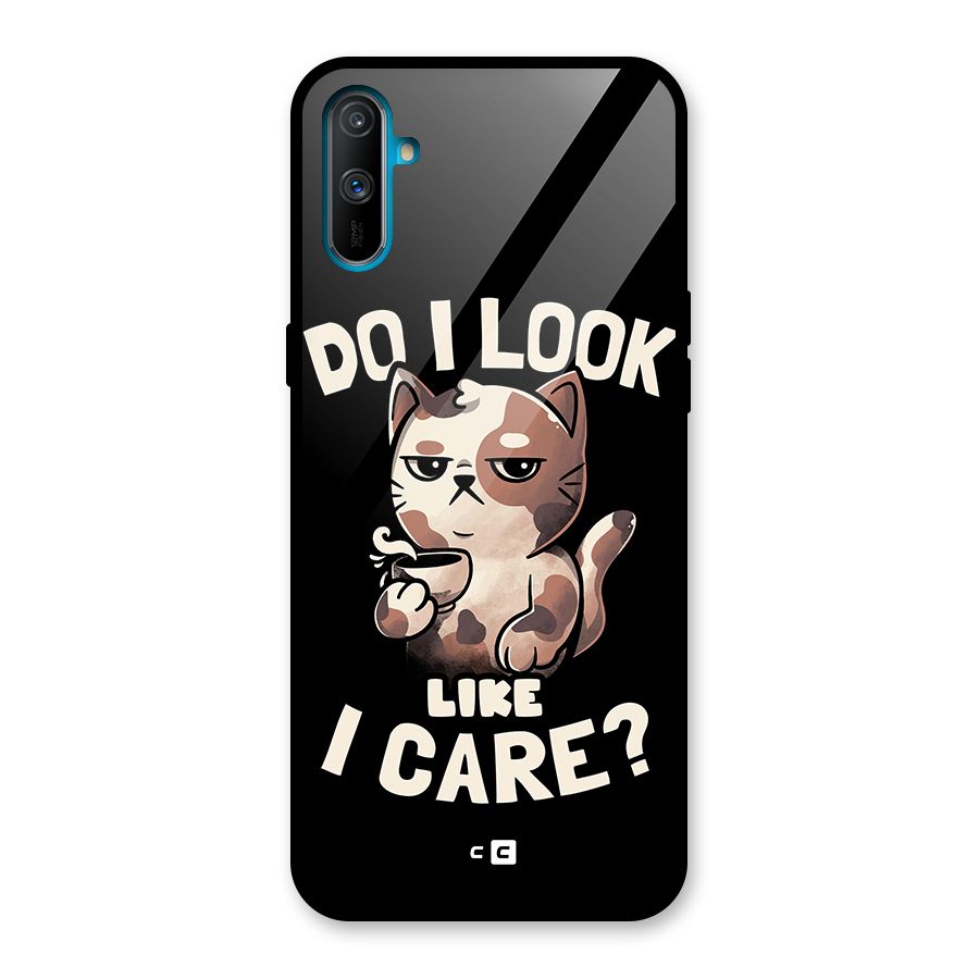 Cat Look Like Care Glass Back Case for Realme C3